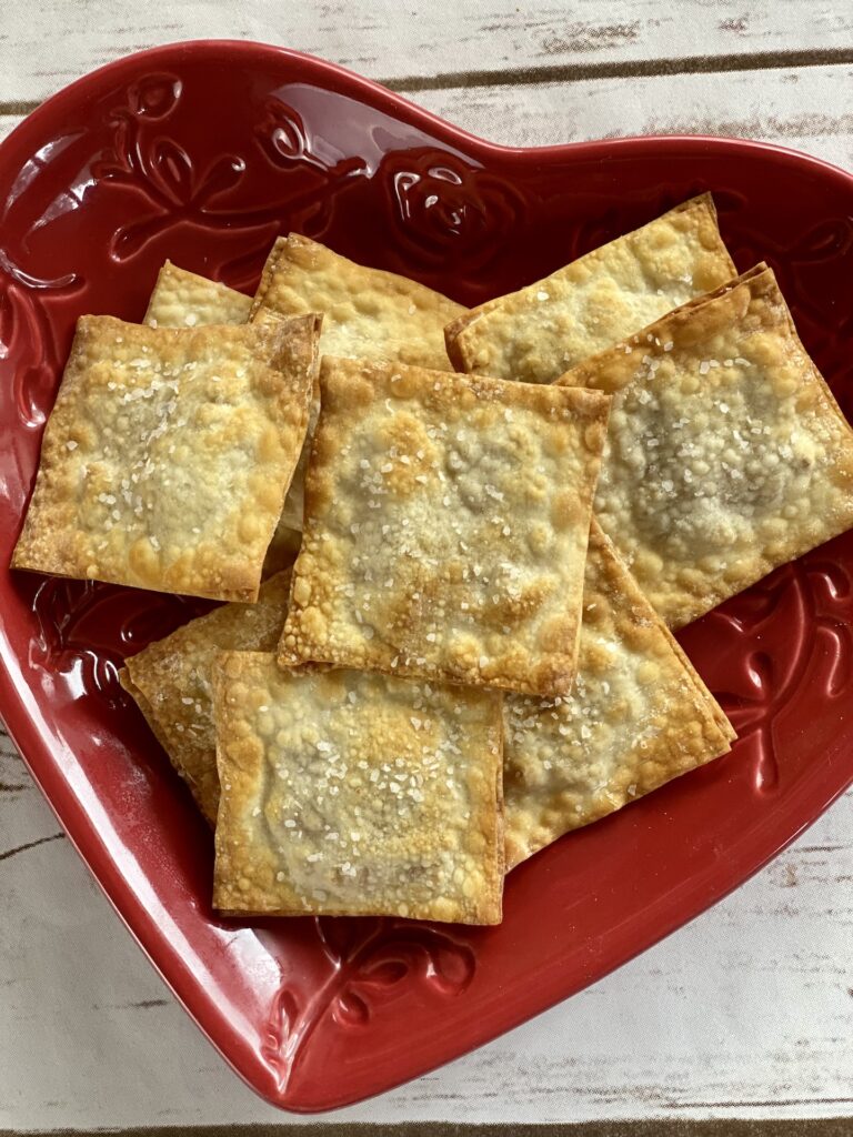 Walnut Egg Roll Crackers with Fig Goat Cheese and Warm Spiced Honey