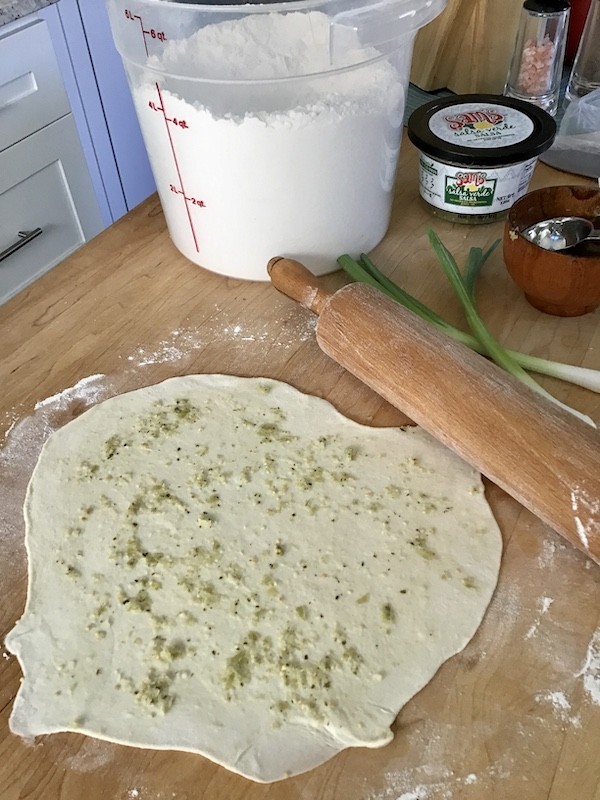 Salsa Verde Scallion Pancakes with Sweet Chili Verde Dip