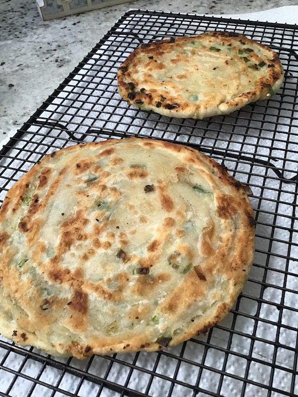 Salsa Verde Scallion Pancakes with Sweet Chili Verde Dip