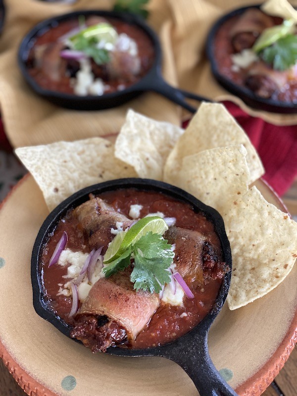 Cantina Sizzled Stuffed Dates Wrapped in Bacon