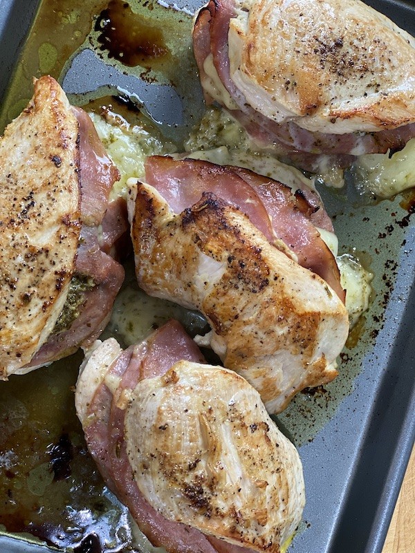 Foraged and Found Stuffed Chicken with Sea Asparagus Pesto Mustard Sauce