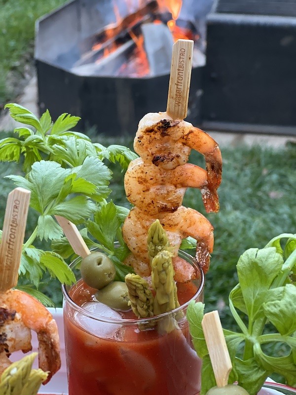 Asian Fusion Bloody Mary with Grilled Shrimp