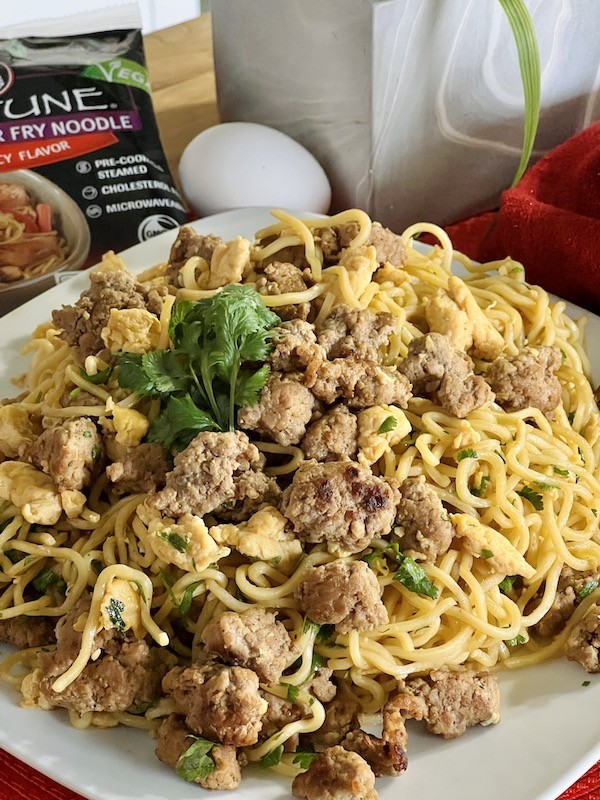 Homemade Hot & Spicy Breakfast Sausage with Eggy Noodles