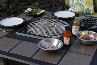 Propane Fire Pit Table Becomes A, Fire Pit Cooking Table