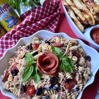 Pizz-A-Pasta Salad with Pizza Bread Twists